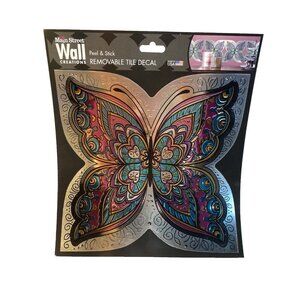 main street wall creations peel & stick removeable tile decal BUTTERFLY